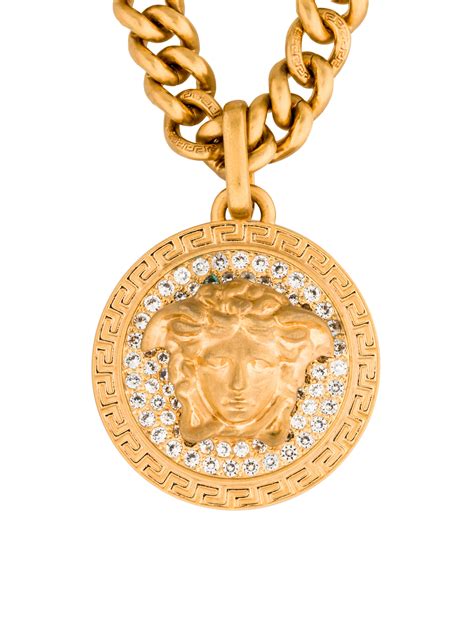 versace medusa head medallion neck chain|medusa chain necklace.